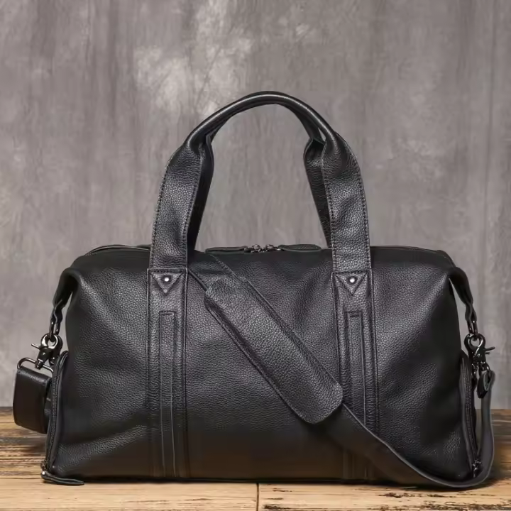 Nuevo Bolso de Viaje de Mano de Cuero Genuino para Hombres Bolso de Equipaje de Negocios Corto - 1