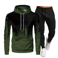 Sudadera con capucha para hombre, traje deportivo de dos piezas, primavera y otoño - details 4