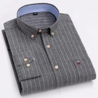 Camisas Oxford 100% algodón para hombre, nueva gran oferta, ropa informal de manga larga a rayas con botones suaves a cuadros, ropa Formal para hombre de talla grande 7XL 6XL - details 7