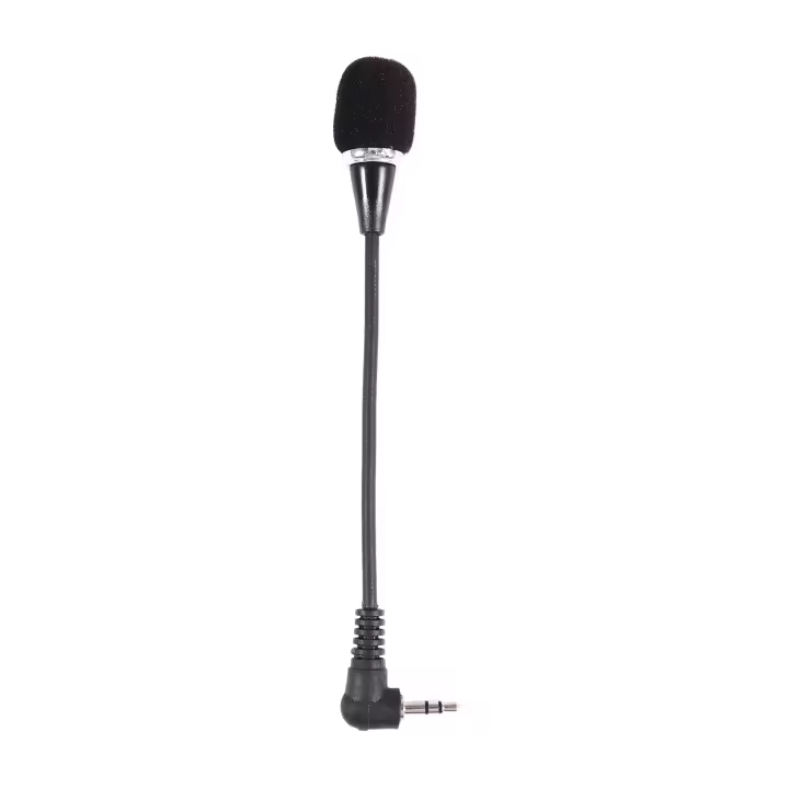 Mini micrófono Flexible con conector de 3,5mm, micrófono para PC, portátil, escritorio, Skype, negro - 1