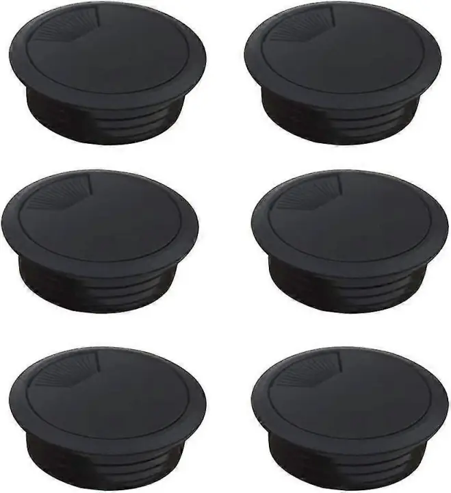 Grommet de Escritorio Negro de 50mm Cable de Alambre con Ojo de Plástico - 1