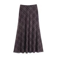 Falda de Tul a Rayas BUNO-Moda de Primavera para Mujeres Color Contrastado, Hembra A-línea, Estilo Europeo y Americano - details 0