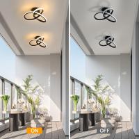 Plafón LED de Techo Nórdico, 22W, 2500LM - GOECO-3000/6500K, Luz Blanca Caliente/Fría - 25*25*12 CM - Negro - Diseño Floral - details 13