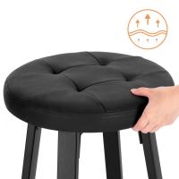 2 unids/set taburete de Bar con asiento giratorio de piel sintética 4 patas de Metal taburete alto con reposapiés para comedor cocina cafetería - details 5