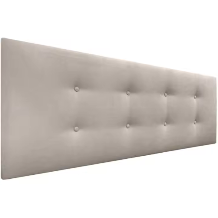 Pro 2 hileras Botones Cabezal tapizado Cama Lujo (Tela Beige, 150x50cm (Camas 150/160)) - 1