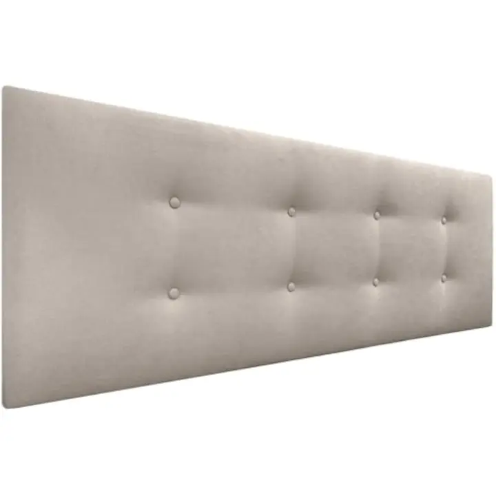 Pro 2 hileras Botones Cabezal tapizado Cama Lujo (Tela Beige, 150x50cm (Camas 150/160)) - 1