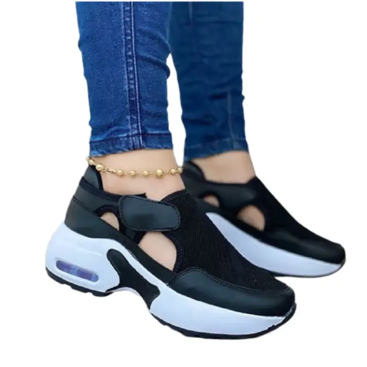 Zapatillas de deporte con soporte de arco para mujer, tejido volador, envolturas de Material sintético para esposa - 1