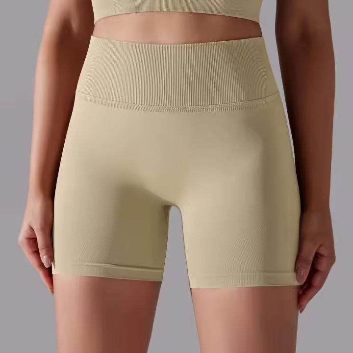Pantalones cortos de cintura alta para mujer, ropa deportiva para Yoga, gimnasio, correr, pantalones cortos de entrenamiento - 1