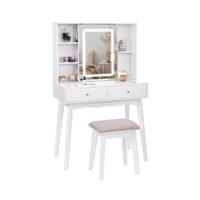 Tocador de Maquillaje LED con Luces Tocador Blanco con Taburete Mesa de Maquillaje con Luces y Modos de Color Tocador Moderno EFST22W - details 7