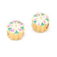 Pulseras de Brass Dorado Mate 4PCS Grande Agujero Abalorios para Hacer Joyas DIY - details 149