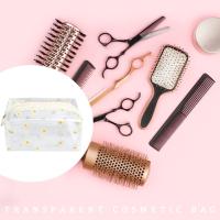Bolsas de cosméticos transparentes, estuche de PVC para lápices, bolsas de maquillaje de frutas transparentes, linda bolsa de viaje para cosméticos para mujeres y niñas (Margarita) - details 4