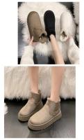 Botas de nieve cálidas para mujer, botas con plataforma antideslizante, suela de goma gruesa, fieltro, algodón, invierno, 2024 - details 15