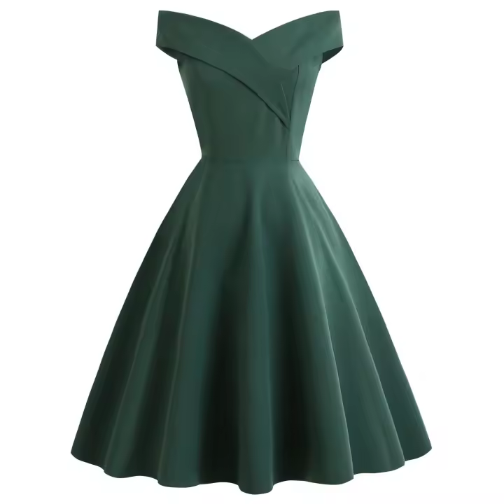 Vestido de cóctel de noche con cuello de una pieza para mujer, vestido de fiesta - 1