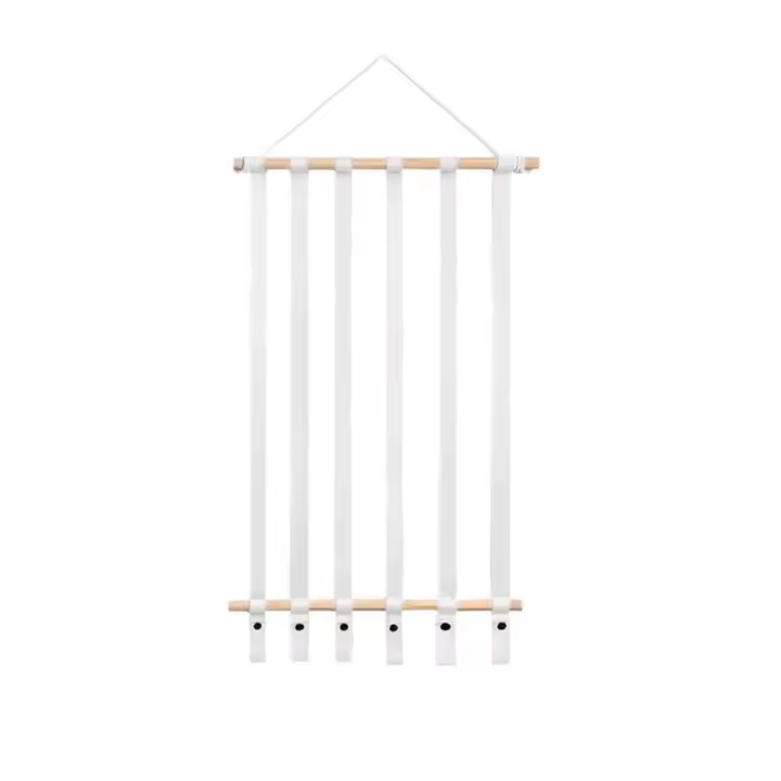 Clip para el cabello de gran capacidad, almacenamiento para colgar en la pared, ahorro de espacio, soporte de exhibición para diadema, cuerda resistente, organizador plegable para lazos para el cabello - 1