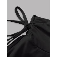 Falda de Verano Versátil de Cintura Alta Falda Corta Elástica de Color Sólido para Mujer - details 2