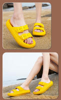 Sandalias de plataforma gruesa con hebilla ajustable para mujer, zapatos de playa, zapatillas de baño, toboganes de suela plana de EVA suave, talla grande 36-47 - details 10
