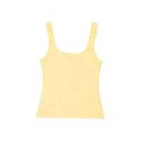 OUWU-Chaleco sin mangas de punto amarillo crema sólido para mujer, camiseta sin mangas con botones de una hilera y cuello cuadrado, Tops elegantes - details 1