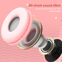 Auriculares inalámbricos con orejas de gato para videojuegos cascos con luz de Flash estéreo graves Compatible con Bluetooth para niños y niñas - details 1