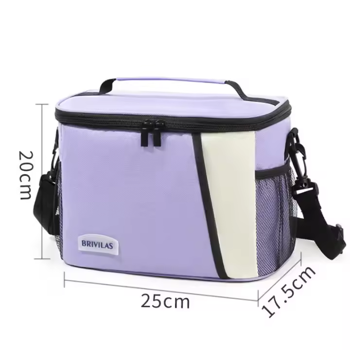 Bolsa de almuerzo aislada, bolsas de almuerzo grandes para mujeres y hombres, bolsa de almuerzo reutilizable con correa de hombro ajustable - 1