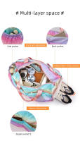 Fiess Bolsas coloridas para zapatos de gimnasio, bolsa de yoga para deportes al aire libre con separación de hombros secos y húmedos para mujeres - details 2