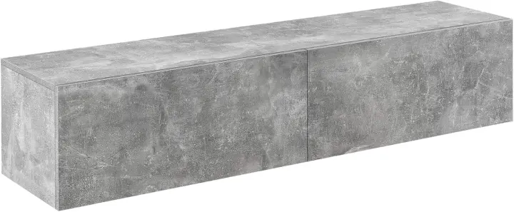 Mueble de TV de pared Evaton de 140 x 33 x 30 cm, mesa de centro flotante, consola de pared blanca de alto brillo. - 1