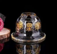 Suministros budistas, taza de cristal, cuenco de agua bendita, pies altos, cuencos auspiciosos, copa, santuario y adoración, estatua de Buda de 8cm - details 4