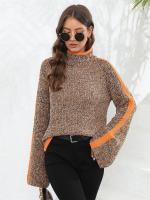 Suéteres de punto para mujer, Jersey corto de cuello alto oscuro, básico, informal, juvenil, prendas de punto cálidas, novedad de otoño - details 5