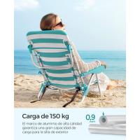 Silla de Playa Plegable Almohadilla Ajustable, Respaldar, Reposacabezas, Apoyabrazos - details 6