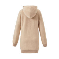 Suéter de lana con chaqueta de lana de cordero con capucha y cremallera para mujer - details 24