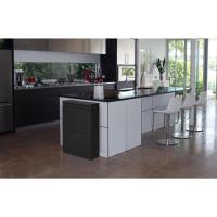 Cubo de basura y reciclaje de acero de 4 compartimentos con cajón superior |   4x17 L (68 litros) |   Cubos de basura de cocina |   Contenedores de Reciclaje para Casa u Oficina - details 2