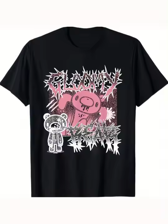 Camiseta de Anime Manga Gloomy Bear Cuello Redondo Manga Corta Material de Algodón Suave y Cómodo - 1