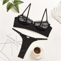 Conjunto de Lencería de Encaje de Malla Transparente Conjunto de Braso Sin Costuras de 2 Piezas para Mujeres Ropa Interior Sexy en Blanco - details 5