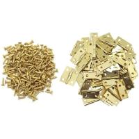 Mini conectores a tope con tornillos, bisagras de latón macizo, cajón de gabinete para joyería, cofre, caja de madera, 10 Uds. - details 3