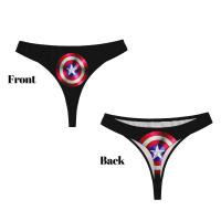 Bragas personalizadas de Tanga de Capitán América para mujer, tangas de superhéroe con escudo transpirable para mujer, ropa interior - details 3