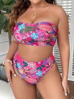Conjunto de Bikini sin tirantes para mujer, traje de baño Sexy con estampado, traje de baño de talla grande, traje de baño femenino de estilo vendaje, ropa de playa 5XL - details 8