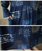 Vestido Vintage de Algodón de Manga Larga Talla Grande, Elegante y Suelto para Mujeres - details 41