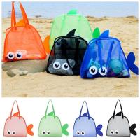 Bolsa de playa de malla de gran capacidad, bolsa de mano de playa ligera a prueba de arena con ojos grandes, cestas de juguetes de playa plegables portátiles para acampar al aire libre - details 5