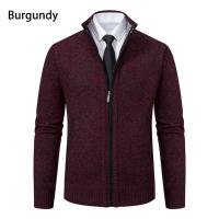 Abrigo deportivo informal para hombre, cárdigan cálido de lana con cremallera, cuello alto, Color sólido, otoño e invierno - details 13