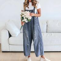 Monos de Denim Barril para Mujeres Pantalones de Cuero Ancho con Bolsillos - details 4