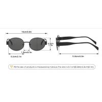 Gafas de Sol Ovaladas de Metal para Mujer Diseño Elegante y Sofisticado con Touche Vintage Doradas - details 1