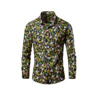Camisa floral de entretenimiento de moda casual para hombre Camisa de algodón de manga larga - details 10
