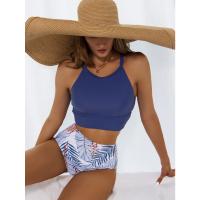 Bikini Sexy para mujer, traje de baño de cuello alto, traje de baño femenino de dos piezas, conjunto de Bikinis de cintura alta, ropa de playa para traje de baño 2024 - details 5