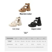 Sandalias verano de las mujeres 2025 nuevo desgaste exterior antideslizante de fondo plano zapatos de playa versátil negro vacío botas frescas marea - details 0