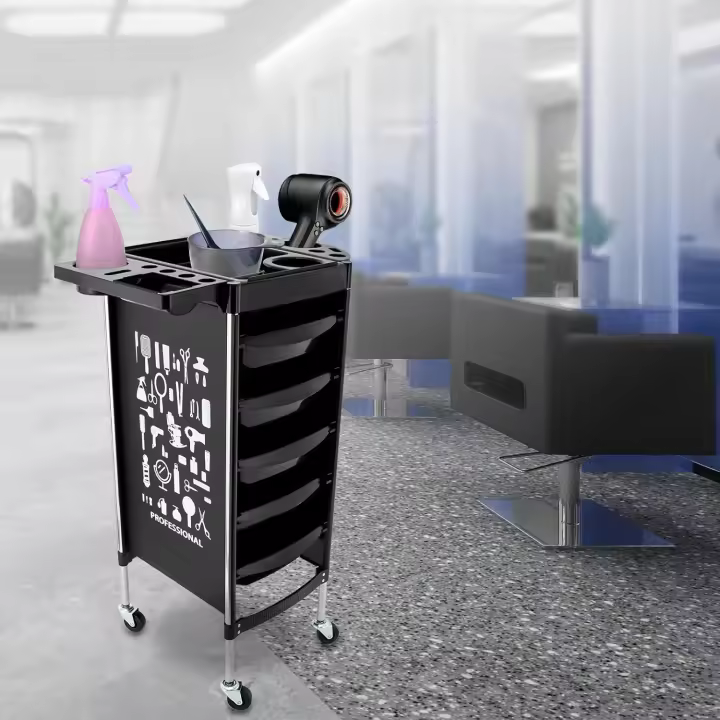 Carrito de Peluquería Multifuncional Con 5 Cajones y Ruedas - Estable y Duradero Para Salones de Belleza - 1