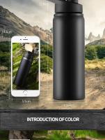 Botella de agua portátil de acero inoxidable para bicicleta, hervidor de viaje para deportes al aire libre, recto, 1-15 Uds. - details 4