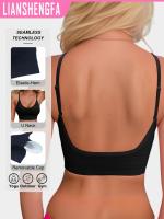 Sujetador deportivo clásico sin espalda con cuello halter y yoga acanalado de punto para cultivo de cabello. - details 14