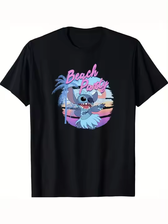 CAMISETA Lilo & Stitch Fiesta en la playa Danza hawaiana Logo Maglietta - 1