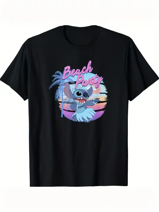 CAMISETA Lilo & Stitch Fiesta en la playa Danza hawaiana Logo Maglietta - 1