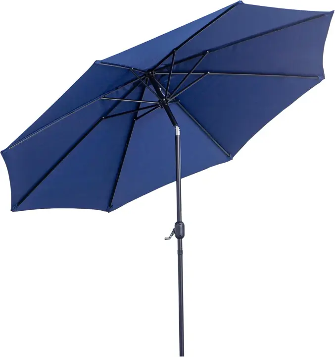 Parasol de Jardín con Manivela Ø295x250 cm Inclinable y Desmontable de Metal para Balcón, Piscina, Patio - 1