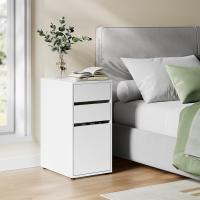 Mesita de Noche con 3 Cajones de 2 Tamaño,Mesa Auxiliar 30x40x60 cm, Mesita Blanca para Cama, Cómoda con Espacio de Almacenamiento, para Dormitorio, Salón y Estudio, NTS17ws-2 - details 1